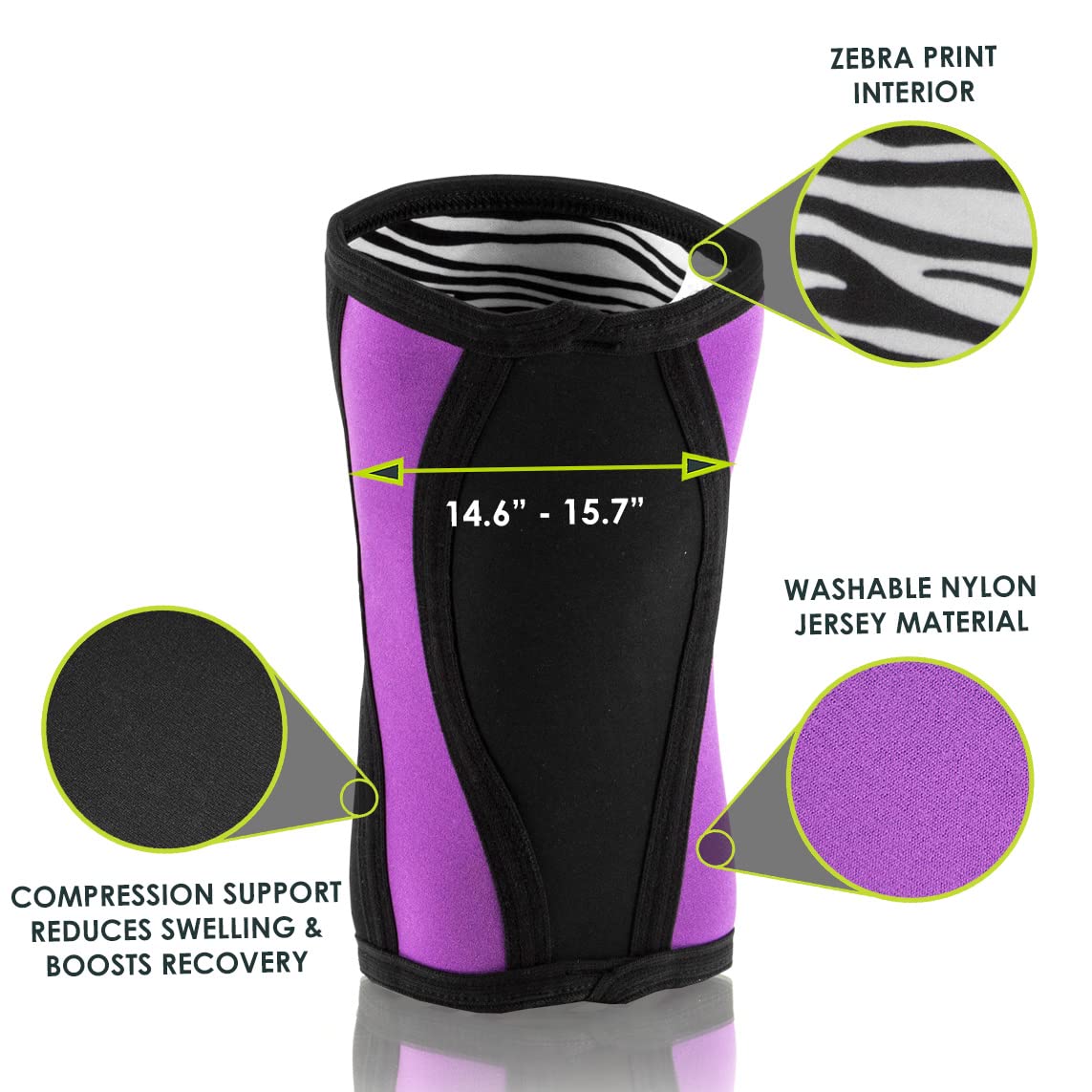 ProsourceFit Knee Sleeve for Cross-Training, Squats, Weightlifting, Powerlifting for Joint Compression, Support & Knee Pain Relief, Large Purple