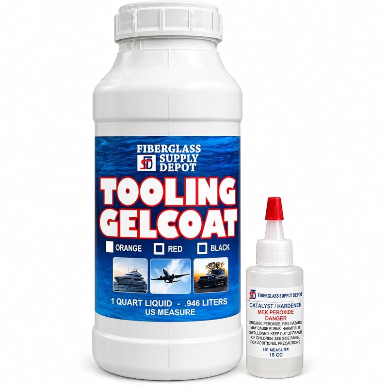 Orange Tooling Gelcoat Quart with Hardener Included for Fiberglass Molds