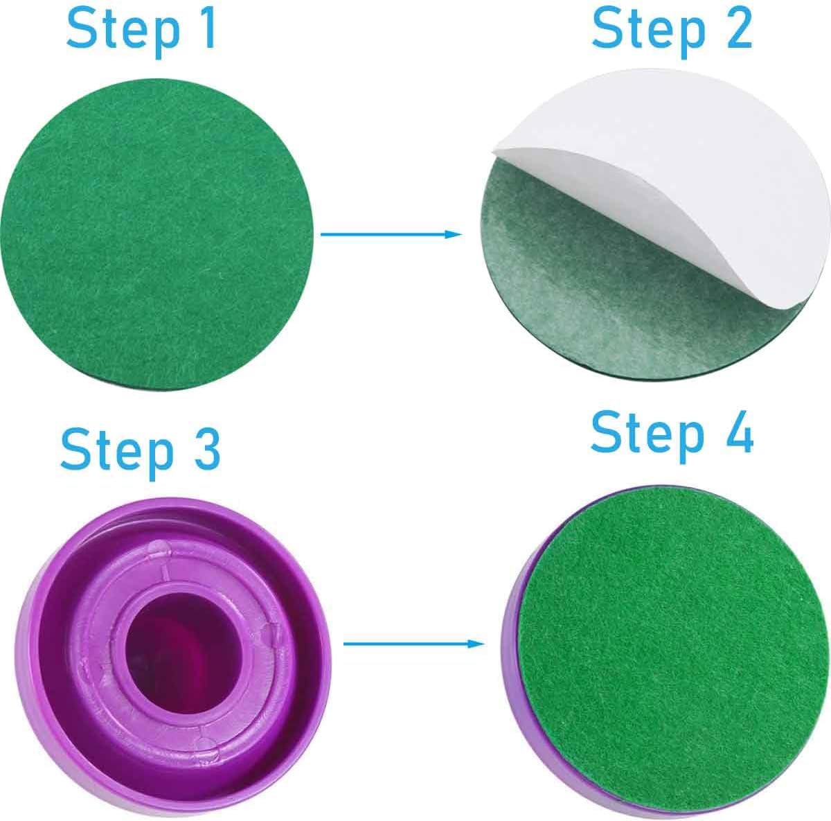12PCS Hockey Mallet Self-Adhesive Replacement Felt Stickers 94x94x2MM Green Air Hockey Putter Backing Hockey Racket Pads Felt Replacement Pads
