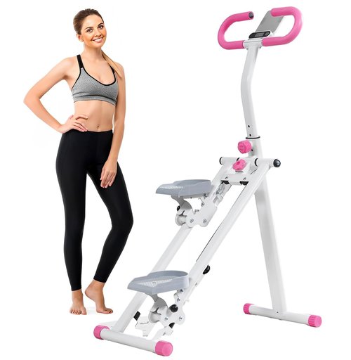 Stair Stepper for Home,Vertical Climber Workout Machine,Stair Stepper with Handlebar for Full-Body Exercise Stair Stepper with Stable Frame Adjustable Handlebar (Pink)