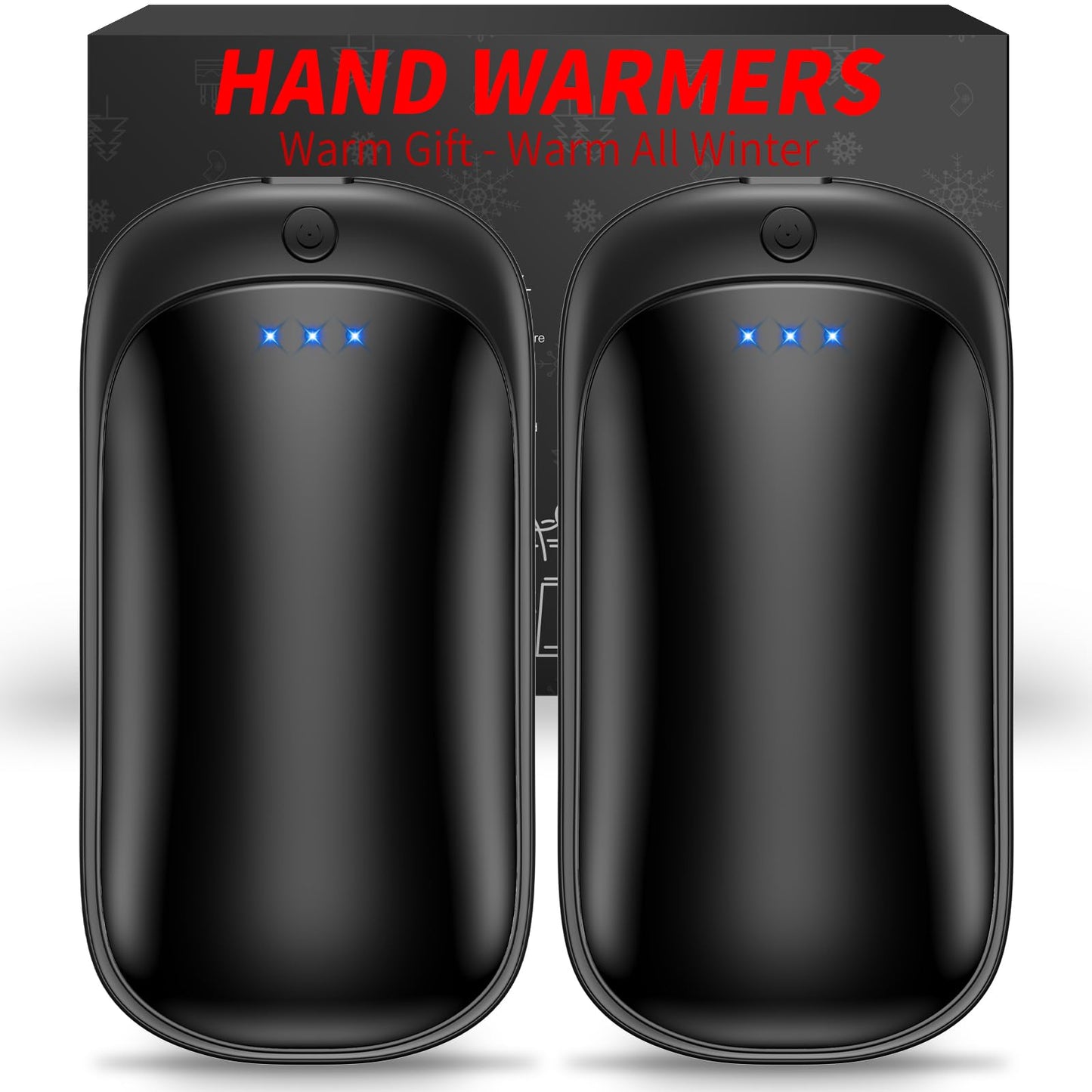 2 Pack Hand Warmers Rechargeable, Portable Electric Hand Warmers Reusable, USB 2 in 1 Handwarmers, Outdoor/Indoor/Warm Gifts for Men Women Kids