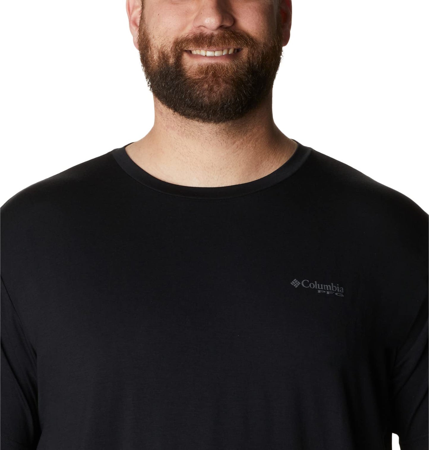 Columbia Men's PFG Fish Flag Tech Tee Short Sleeve, Black/Graphite Gradient, Large