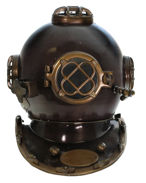 RedSkyTrader 14" US Navy Mark V Diver Helmet - Reproduction - Copper