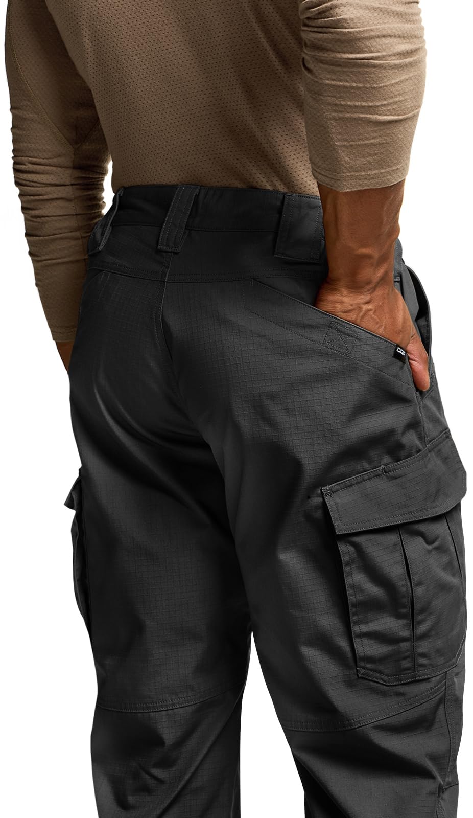 CQR Men's Tactical Pants, Water Resistant Ripstop Cargo Pants, Lightweight EDC Work Hiking Pants, Outdoor Apparel, Raider Mag Pocket Black, 40W x 34L