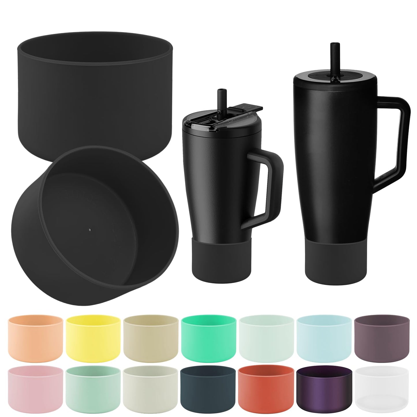 ZXFYE 2Pcs Protective Boot Compatible with Brumate Era/Era Flip 40 oz 30 oz Tumbler, Anti-Dent & Anti-Slip Silicone Bottom Cover Protector Sleeve Bumper for Brumate Era/Flip Tumbler with Handle