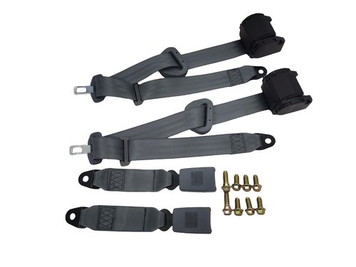 Universal Retractable Golf Cart Seat Belts Kit, Retractable Seatbelts Fits Yamaha, EZGO TXT & RXV Drive Club Truck Go-Kart ATV UTV Gray