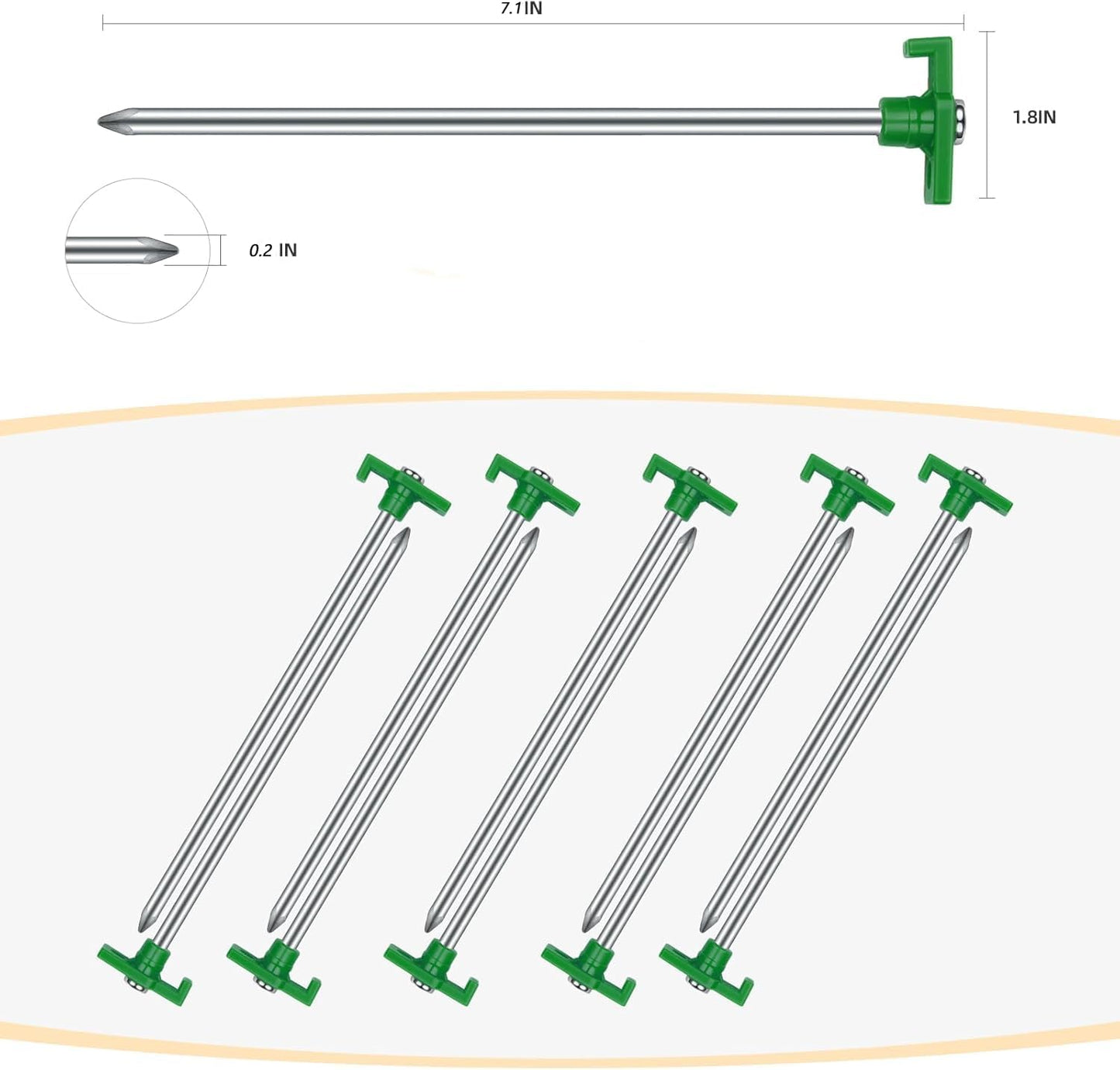 12PCS Tent Stakes Heavy Duty Camping Stakes,AVOFOREST 7.1Inch Non-Rust Metal Tent Pegs Ground Stakes Tent Spikes Camping,Hiking Orange