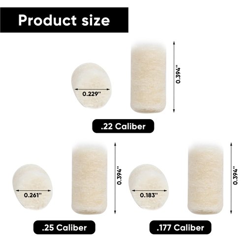 Cleaning Cotton Wool Felt Airgun Cleaning Pellets for Maintenance .22 Caliber Pellets 120 Counts with Storage Box, Air Rifle Cleaning Pellets, Cleaning Wool Pellets