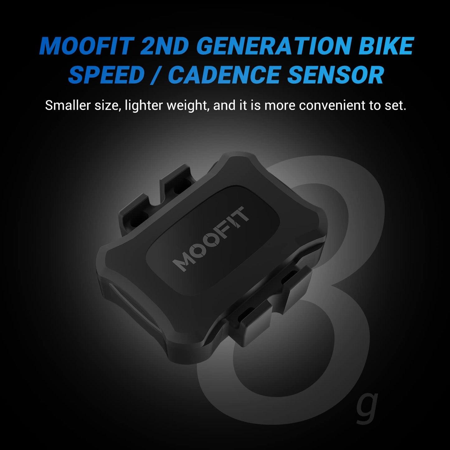 MOOFIT Speed/Cadence Sensor,ANT+ Bluetooth Cycling Cadence Sensor,Wireless RPM Sensor for Bicycle or Spin Bike,IP67 Speed and Cadence Sensor Compatible with Wahoo,Openrider,Peloton