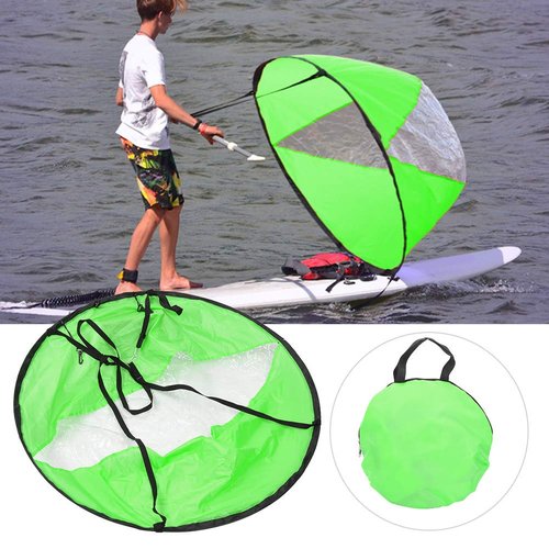Downwind Wind Paddle, 42 Kayak Sail Kit, Portable Windsurfing Board and Sail Combo Kit, Uv Protection Sailboat Canoe Wind Paddle for Easy Sailing & Kayaking (Green)