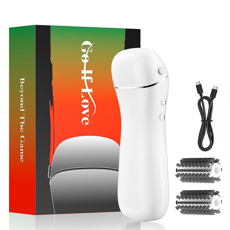 GoIfLove White Electric Golf Club Brush Cleaner, 1030 RPM, 2 Speeds, 3-Stream Water Spray, 2 Brush Heads, 2000mAh USB-C