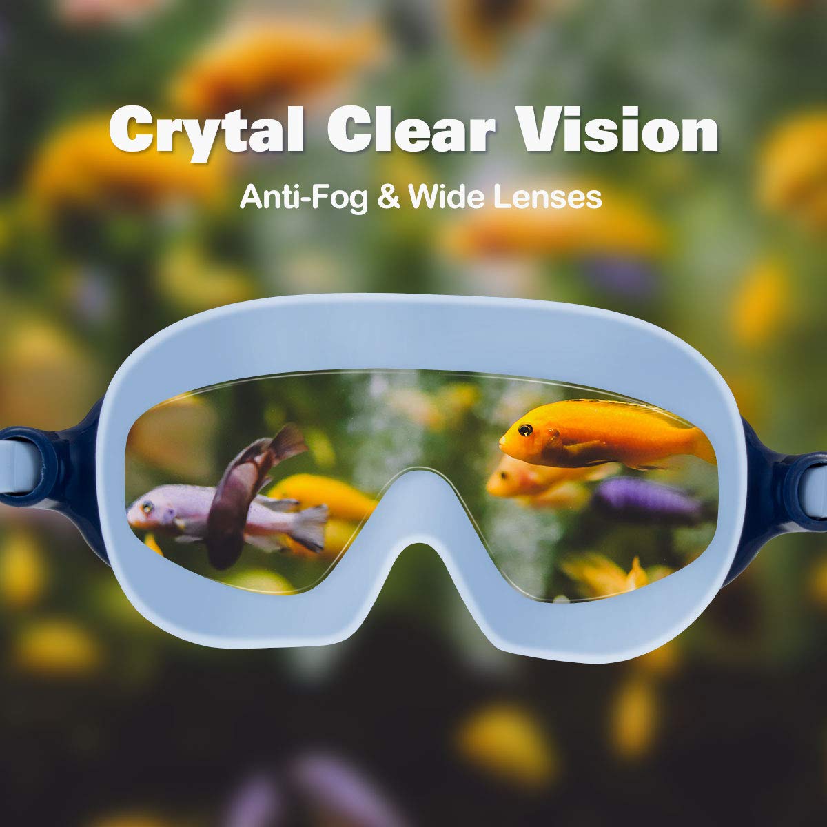 Kids Goggles for Swimming 2 Pack No Leaking Anti-Fog Outer Eye Fit with Wide View UV Protection Crystal Clear Watertight Swim Goggles with nose cover Suitable for Children Youth Boys Girls Age 3 to 14