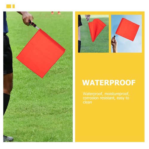 3pcs Referee Stainless Steel Hand Flags Field Official Sports Training Flag for Soccer Volleyball Football Track Red Green Yellow