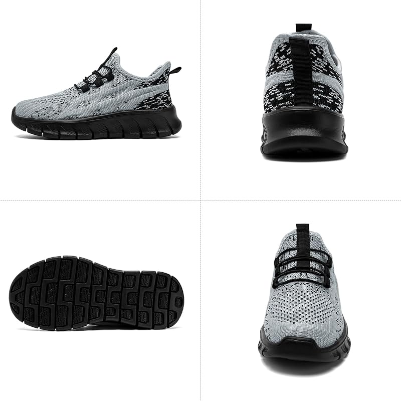 Lightweight Kids Soccer Shoes - Breathable Mesh, Non-Slip Athletic Sneakers Gray/Black TX025+3