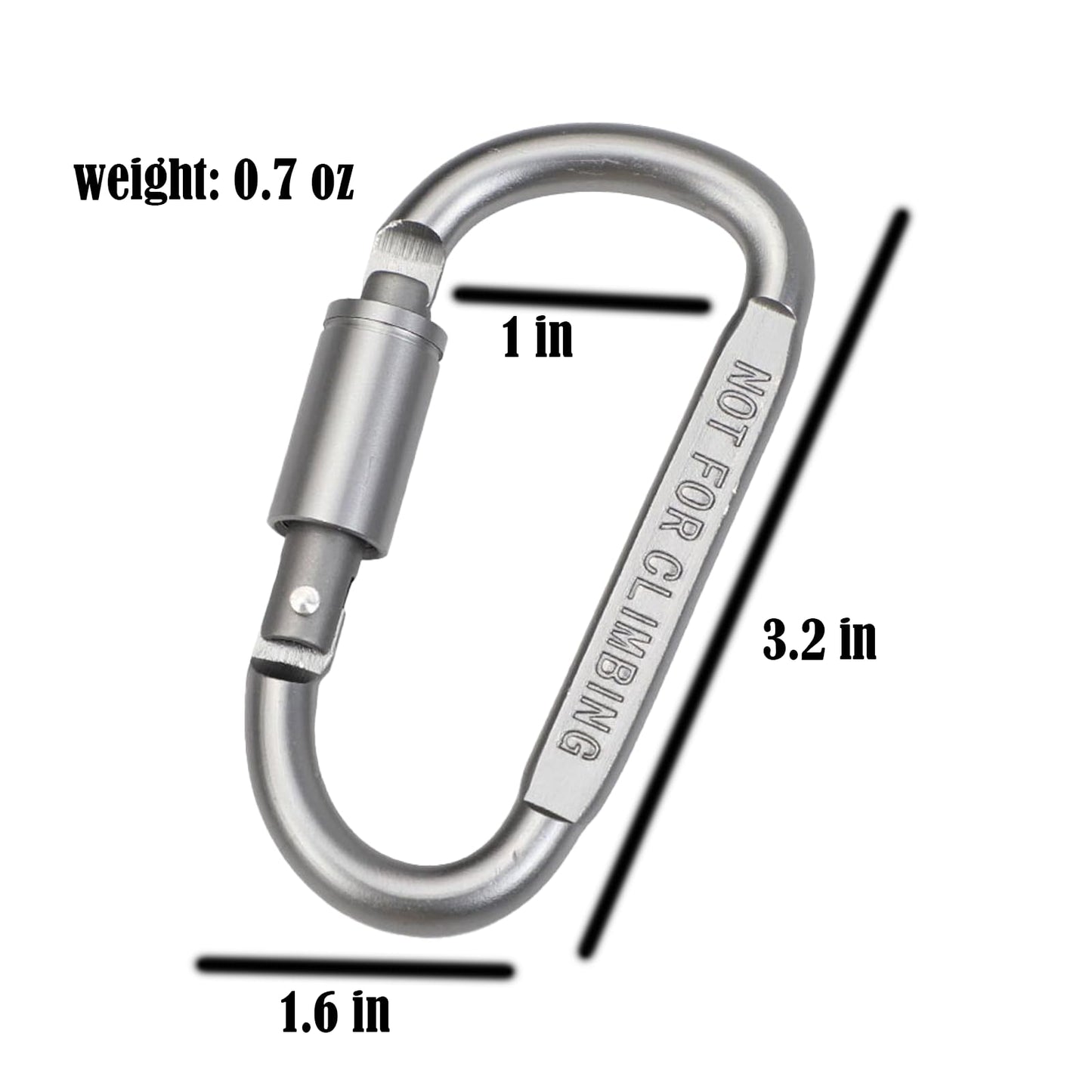 Panrock Carabiner/Clip D Ring Hooks Heavy/4 Colors Locking Carabiner /3.2 in Outdoor Camping/Carabiner for Keys/ 3 of Them Random