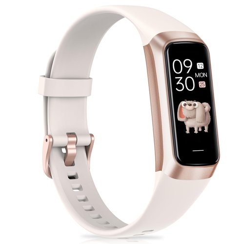 Fitness Tracker with Heart Rate, Sleep Tracking, Step Counter Watch with 1.1" AMOLED Screen, Waterproof Fitness Watch for Android iPhones Men Women, Beige