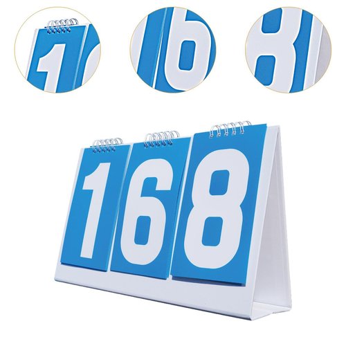 Menolana Flip Scoreboard Counter 3 Digits Competition Team Games Score Keeper Tabletop Score Flipper for Badminton Football Volleyball