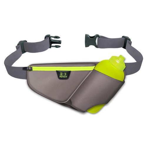 Amphipod High Five-K Bottle Pack, Runners Hydration Waist Belt for 5K/10K, Ultra Running & Walking, Men & Women - Slate/Viz - 16 oz
