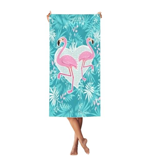 Beach Towel Microfiber Thin Lightweight Soft Absorbent Oversized Towels Quick Dry Sand Free Easy Pack Pool Swim Camping Beach Vacation Essentials Travel Things Adults Gift Accessories (Flamingo)