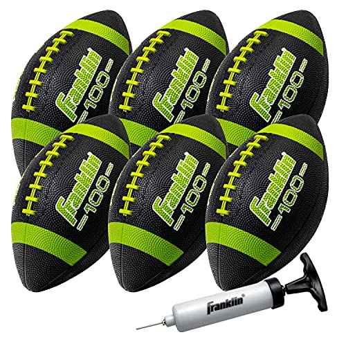 Franklin Sports Kids Junior Grip-Rite Youth Junior Size Rubber Footballs - Peewee Kids Durable Outdoor Footballs - Single & Bulk Packs Available