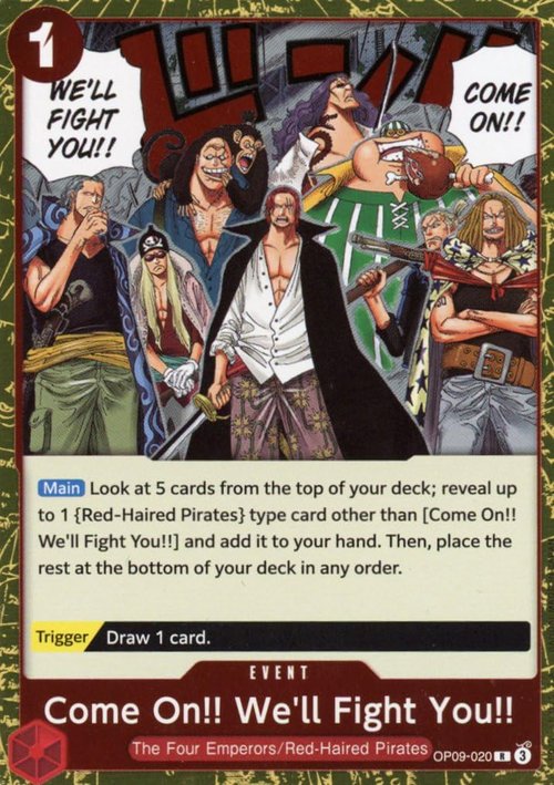 One Piece Shanks OP09-020 Emperors in The New World Rare Card