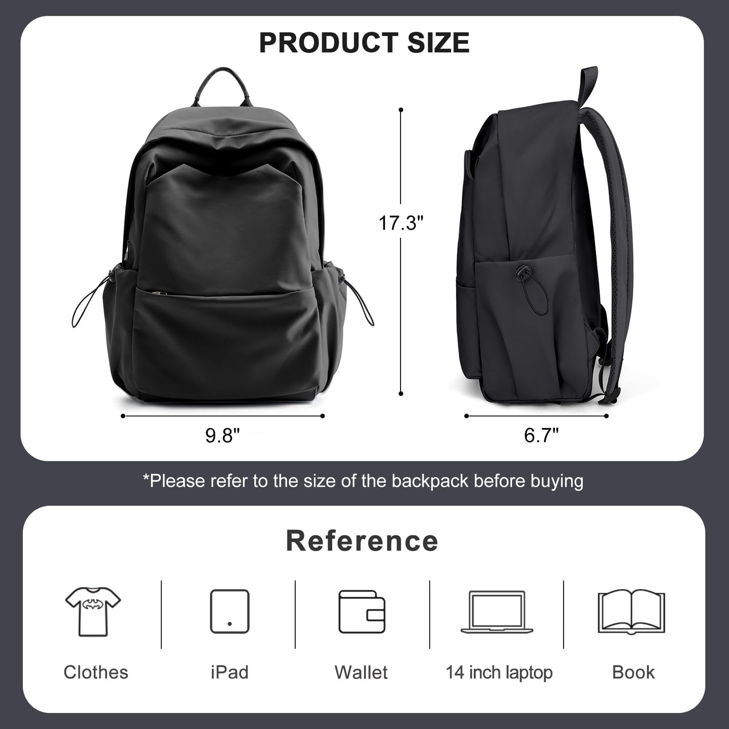 coofay Backpacks For School Bag School Backpack For College Backpacks Bookbag For Women Waterproof Gym Backpack For Men Book Bags Small Simple Backpack Purplish Blue
