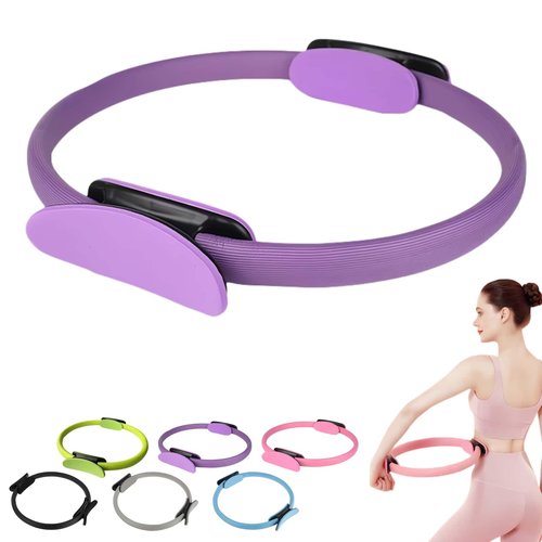 BRIFEEL Pilates Ring, 15" Lightweight Magic Pilates Ring Fitness Circle for Toning Arms, Thighs/Legs & Core Men and Women (Purple-1PC)