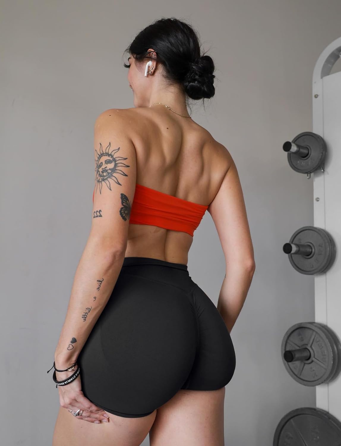 3 Pack Workout Gym Shorts Women Scrunch Butt Lifting Seamless High Waist Yoga Booty Shorts for Women - Black+Grey+Pink S