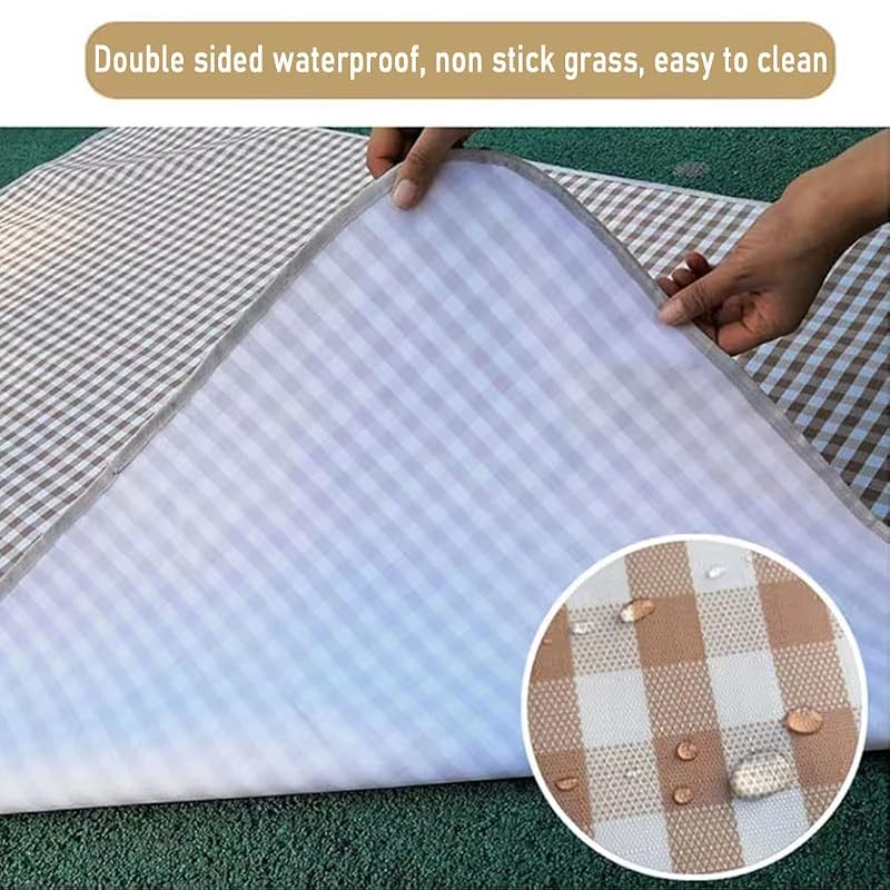 Large Beach Blanket 80x60 in Waterproof Sandproof Foldable Outdoor Picnic Blanket Brown (Variation: Brown+5' x 6'8")