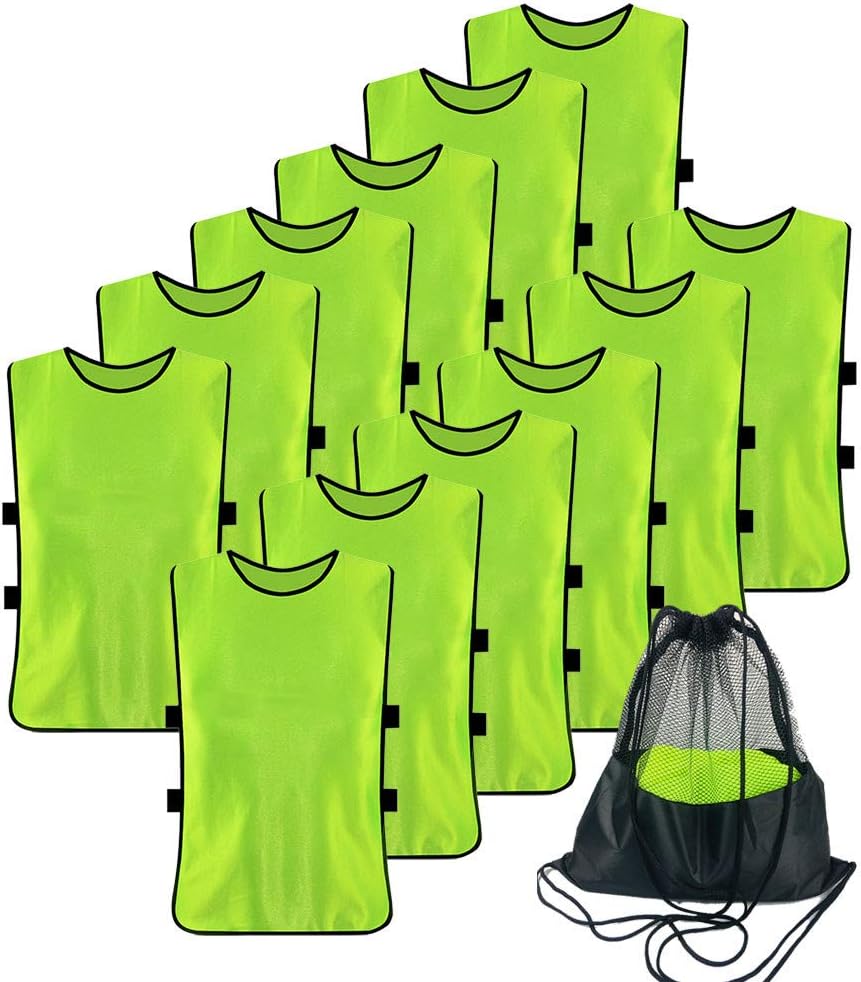 12 Pack Pennies for Soccer Scrimmage Vest Practice Jersey for Adult Youth