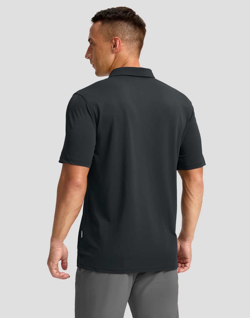 Men's Golf Shirts Dry Fit Moisture Wicking Performance Short Sleeve Collared Polo Shirts for Casual Athletic Business (Dark Grey, 4XL)
