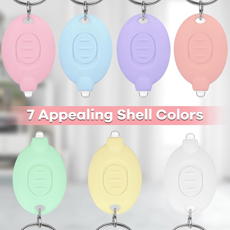 Multicolor 14 Pcs LED Keychain Flashlights - Ultra Bright Tiny Portable Lights with 1" Key Ring (Variation: Multicolor+14 PCS)