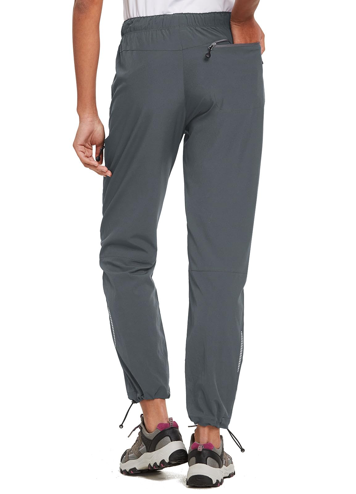 baleaf Women's Hiking Pants Quick Dry Water Resistant Lightweight Joggers Pant for All Seasons Elastic Waist Deep Gray Size M