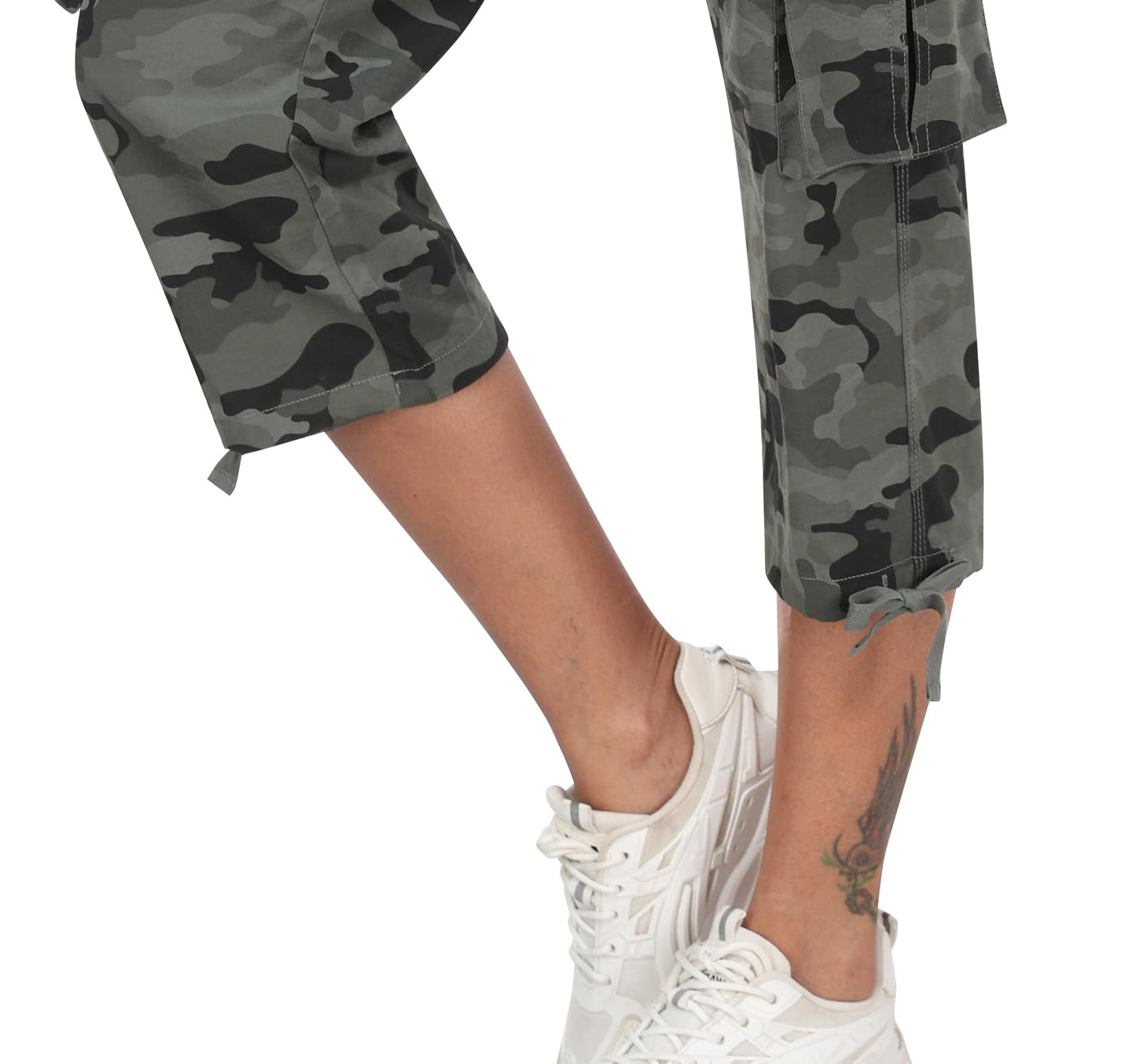 MoFiz Hiking Cargo Shorts for Women Outdoor Quick Dry Athletic Shorts for Boating Camping with Pockets Camo Green XS