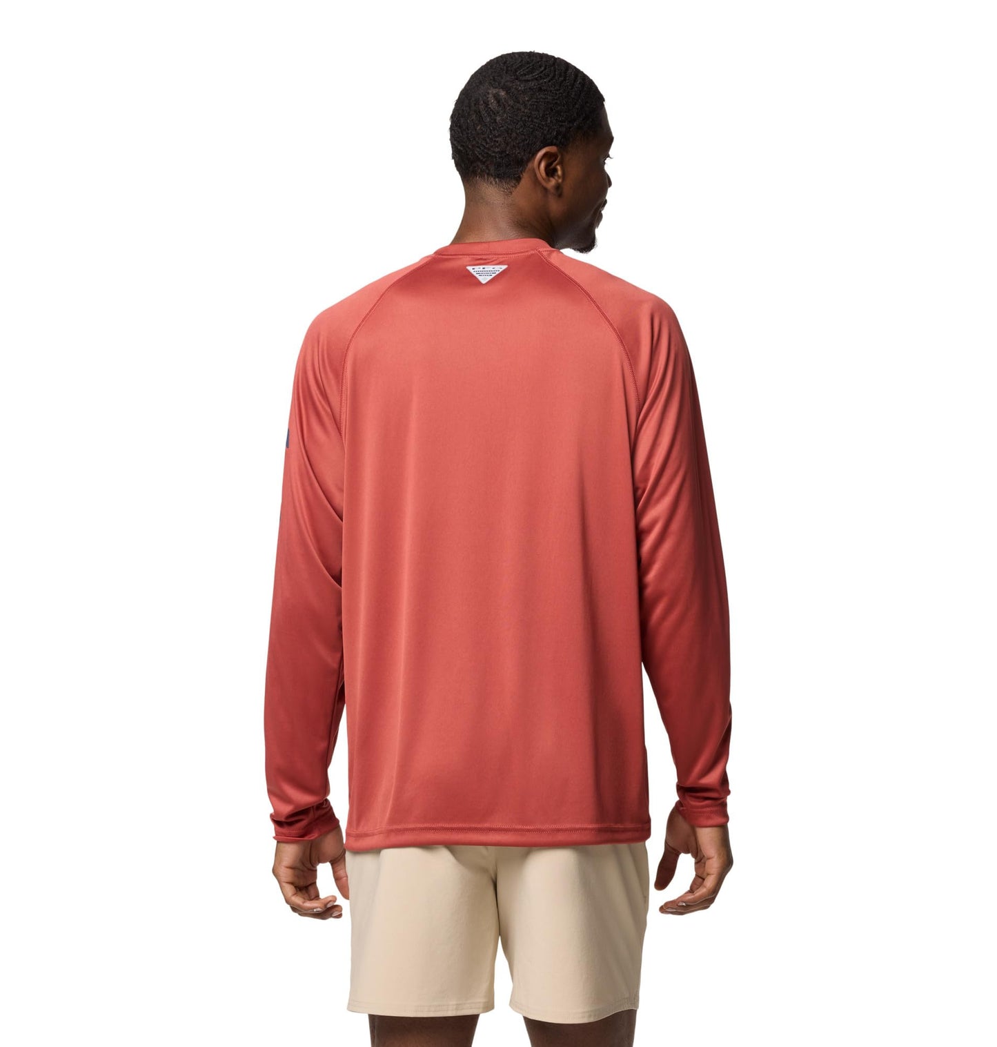 Columbia Men's PFG Terminal Tackle Long Sleeve Fishing Shirt, Dusty Crimson/Nocturnal Logo, Small