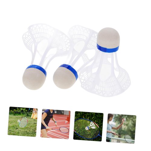 Happyyami 3pcs Windproof Badminton Nylon Badminton Glow in The Dark Birdies for Self Training Racket Shuttlecocks Outdoor Birdies White Plastic