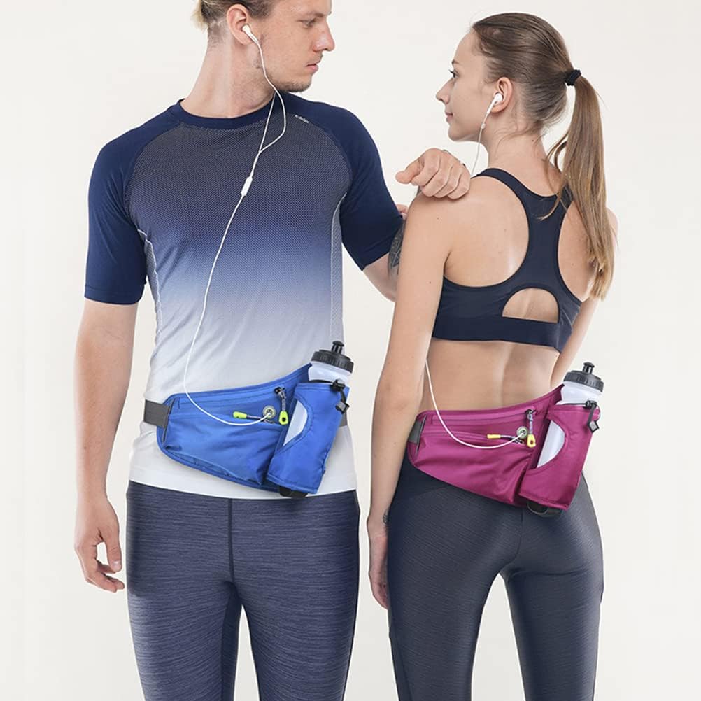 Hydration Running Belt with Bottle, Fanny Pack with Water Bottle Holder Unisex Sport Pouch Belt for Fitness Jogging Hiking Travel