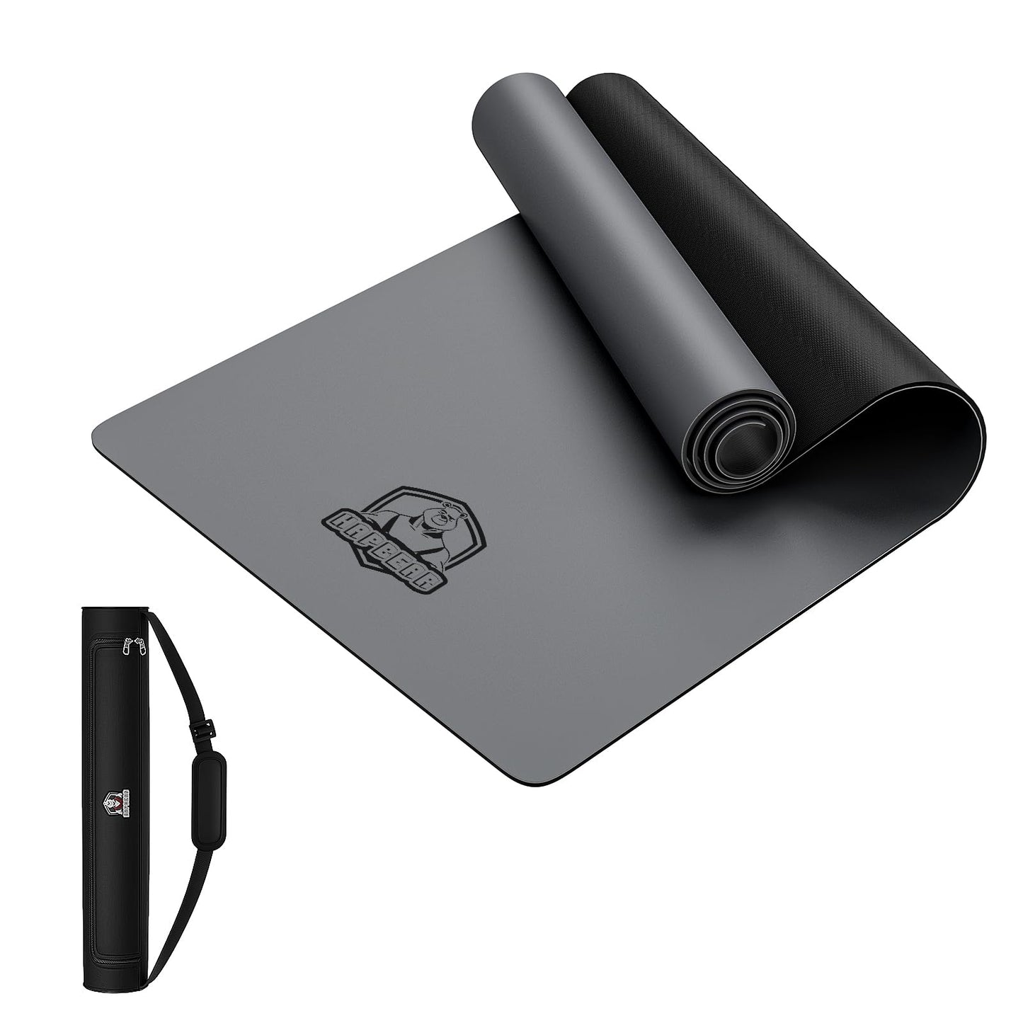 HAPBEAR Large Yoga Mat - 72"x30" Extra Wide Exercise Mat, 1/5" Thick Dual Color PVC, Anti-Slip High Cushioning for Yoga, Pilates & Home Workouts - Bonus Mesh Bag