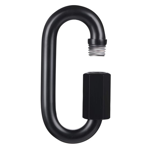 BEWISHOME D Shape Locking Carabiner,Black Quick Links,Durable Chain Links,Heavy Duty Chain Connector,Black M8 HDK03H