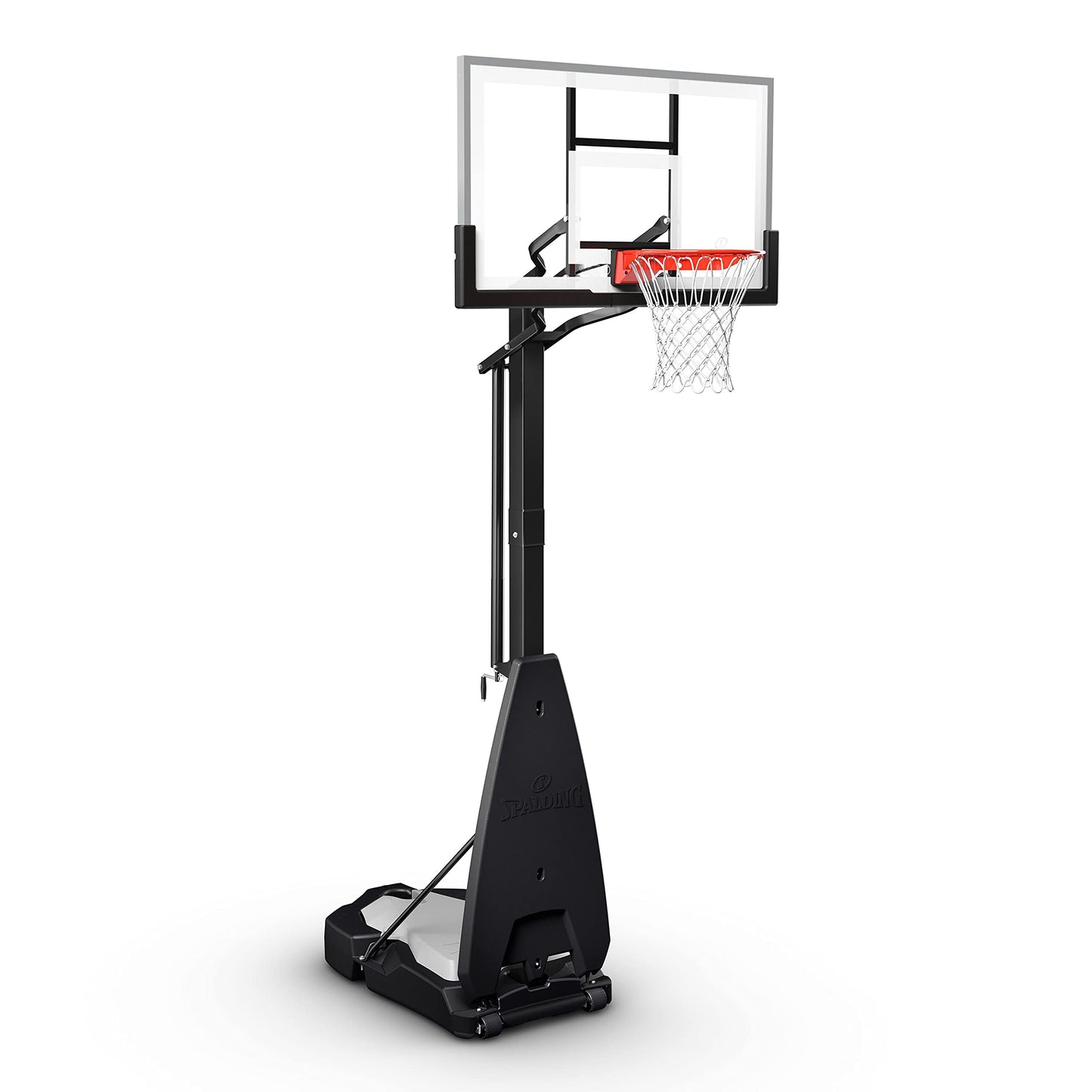 Spalding The Ultimate Hybrid, 54" Glass, Alum Trim, 3 Piece 4" Pole, Screw Jack Lift, Arena Slam Rim, Board Pad- Hybrid