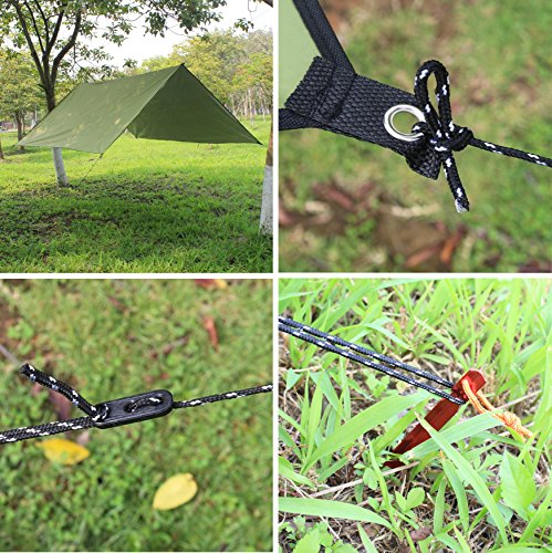 Waterproof Camping Tarp with Army Green Variation - Lightweight Rain Fly for Backpacking & Hiking