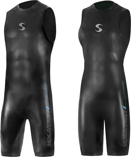 Synergy Triathlon Wetsuit 3/2mm - Volution Sleeveless Quick John Smoothskin Neoprene for Open Water Swimming Ironman & USAT Approved (Men, Men's M3)