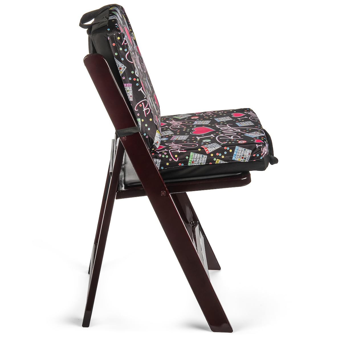 I Love Bingo Black Pattern Double Cushion for Relief During Bingo