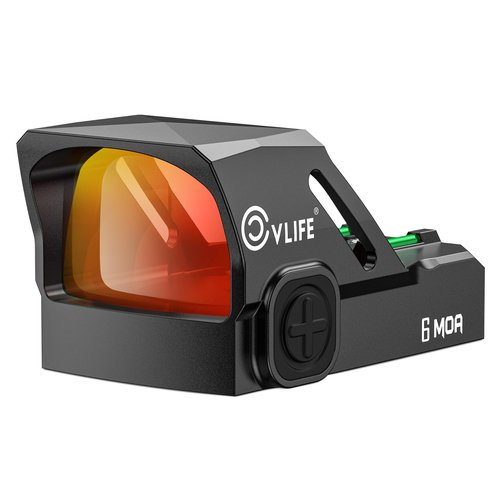 CVLIFE WolfCovert Motion Awake 6 MOA Red Dot Sight for Doctor Cut Footprint, Integrated Fiber Red Dot Scope for Full-Sized Pistols, Open Reflex Optics Sight with Adapter for MOS & 21MM Picatinny