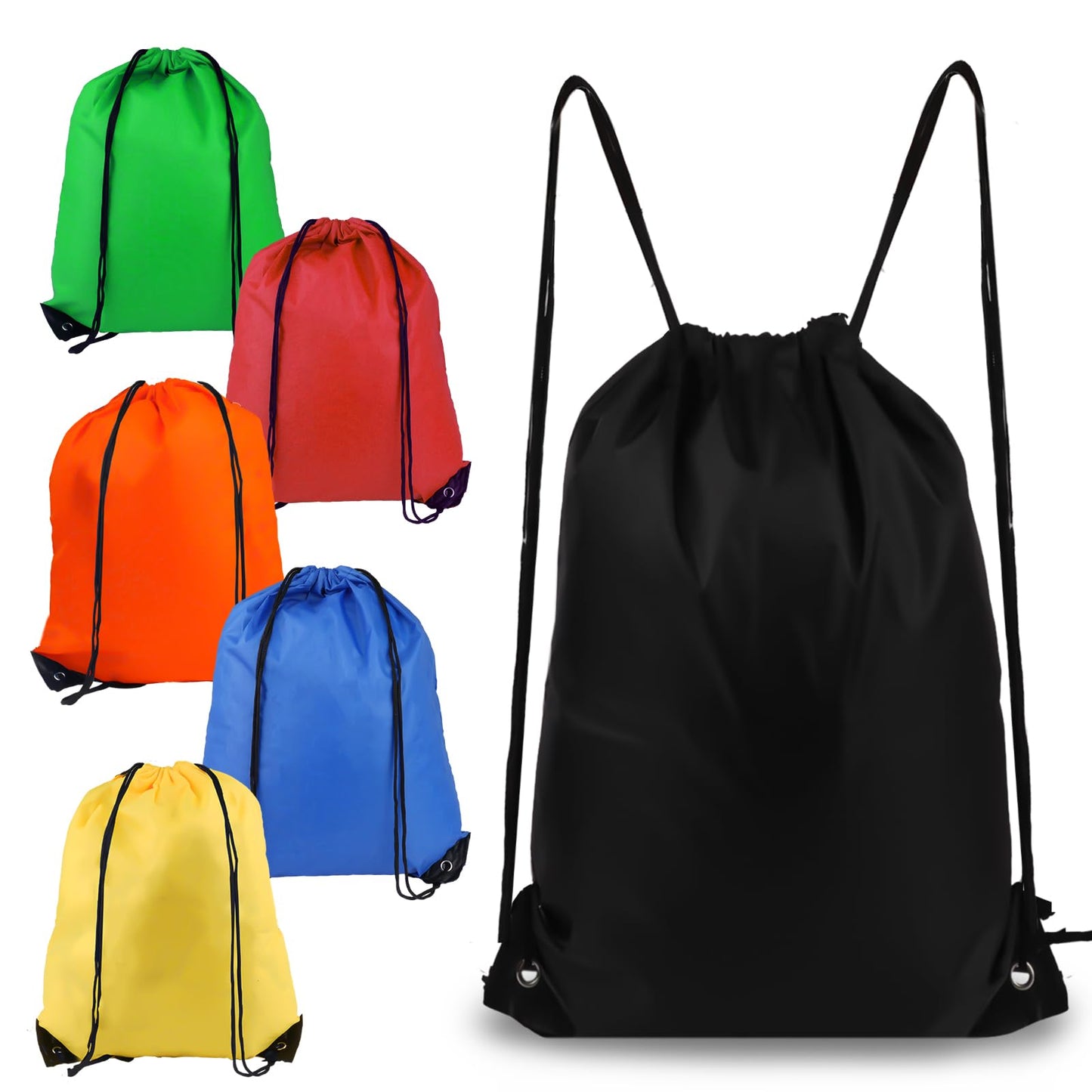 Drawstring Backpack 20Pcs Drawstring Bags, Draw String Back Bag Drawstring Bags Bulk for Sports, Gym, Travel, Swimming, Beach (6 Colors)