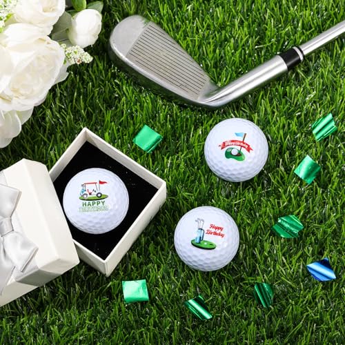 Birthday Themed Golf Balls Set - 3 Durable Golf Gifts for Men & Golf Lovers