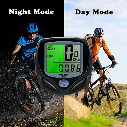 YS SY Bicycle Speedometer and Odometer Wireless Waterproof Cycle Bike Computer with LCD Display & Multi-Functions
