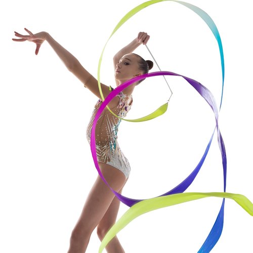 Piriuuo 3 Pcs Dance Ribbons for Kids, 78.7 Inch Ribbon Dancer Wand for Kids Rhythmic Gymnastics Ribbon Sparkling Rainbow Twirler Stick for Fits Artistic Dancing Gymnastics, Outdoor Play, Talent Shows