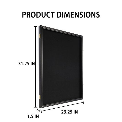 Jersey Display Case Frame Large Sport Shadow Box Pro 98% UV Protection for Baseball Basketball Football Soccer Hockey Memorabilia T-Shirt Uniform (Black Finish)