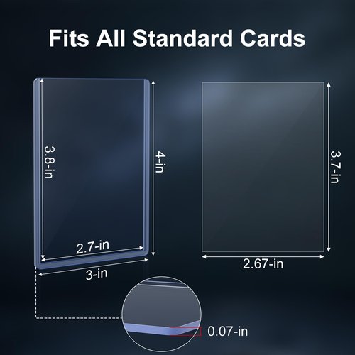 400 Card Sleeves Top Loaders for Cards, 3"X4" Toploaders for Cards, Premium Baseball Card Protectors Hard Plastic for Sports and Game Cards (200 Top Loaders + 200 Clear Sleeves)